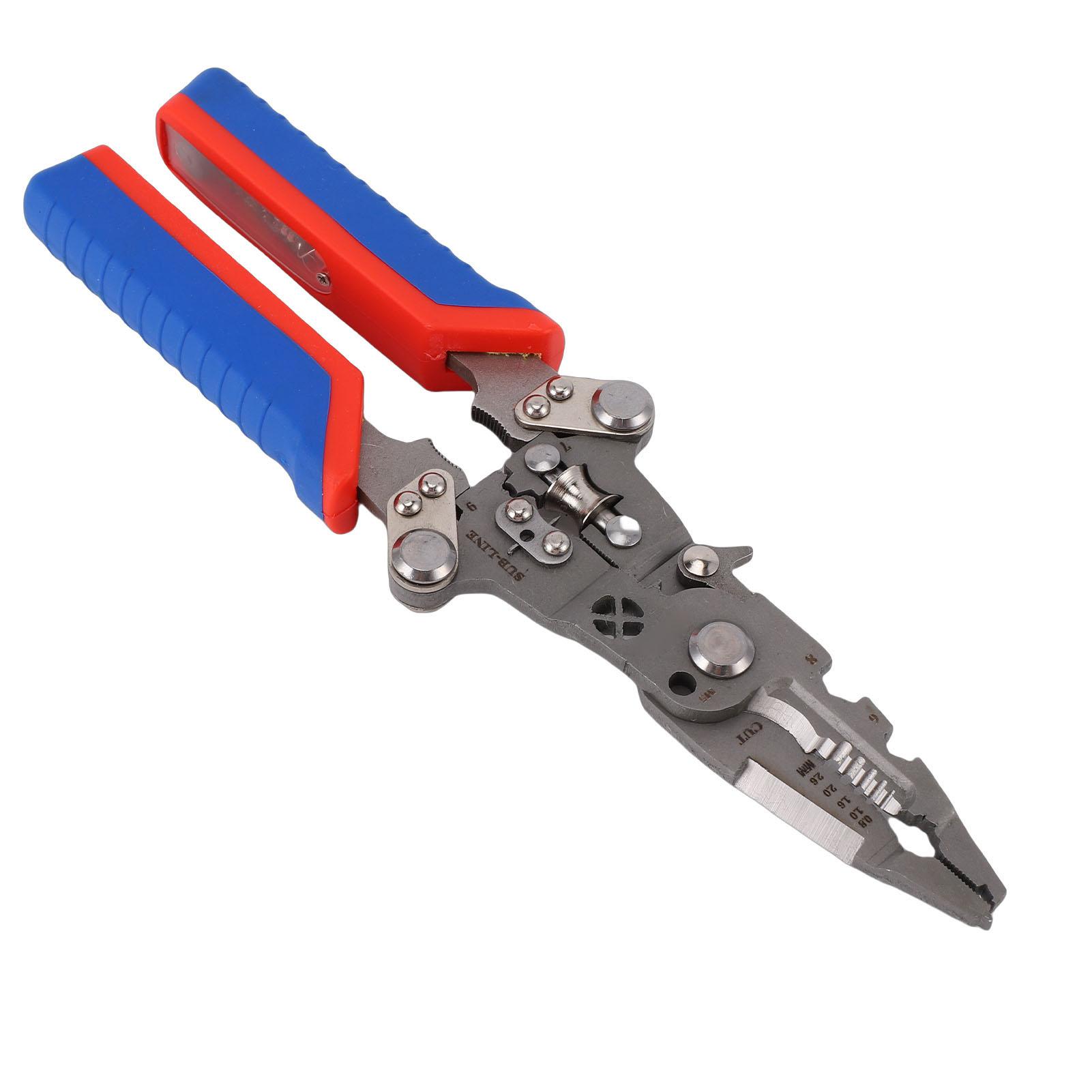 

Wire Stripping Pliers Multifunctional 16 in 1 Design 12-250V Voltage Testing and Alarm Heavy Duty Folding Wire Stripper