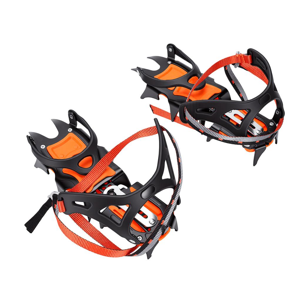 12 Spikes Ice Cleats Adjustable Crampons for Hiking Climbing Snow Walking Shoes Men and Women with Storage Bag 12 Teeth