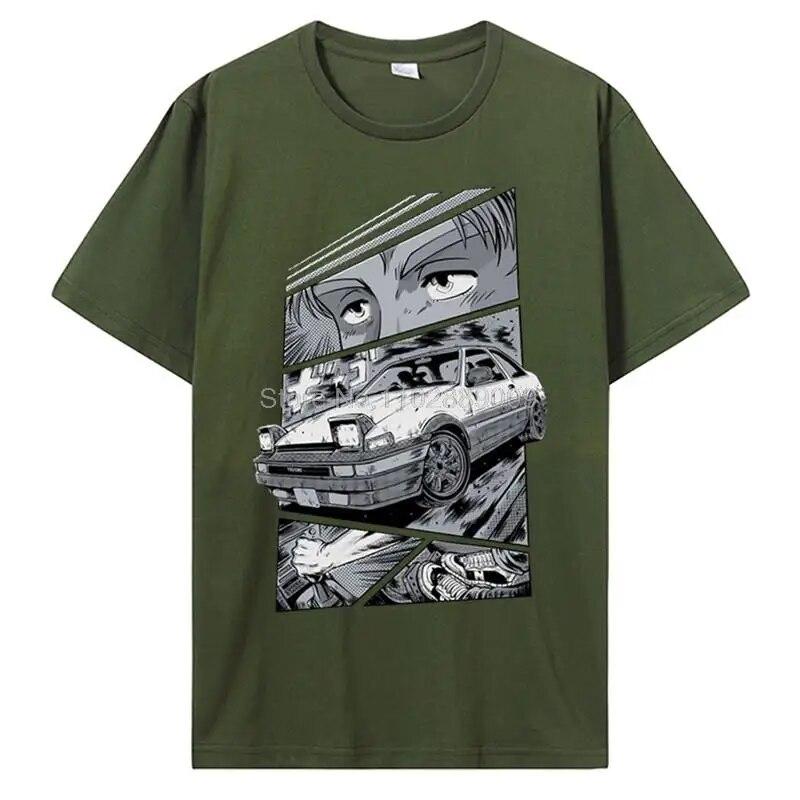 Classic Initial D T Shirt Unisex O-neck Cotton T-Shirt Unisex Hip Hop GTR Vaporwave JDM Car Tshirt Casual Daily Tee Streetwear