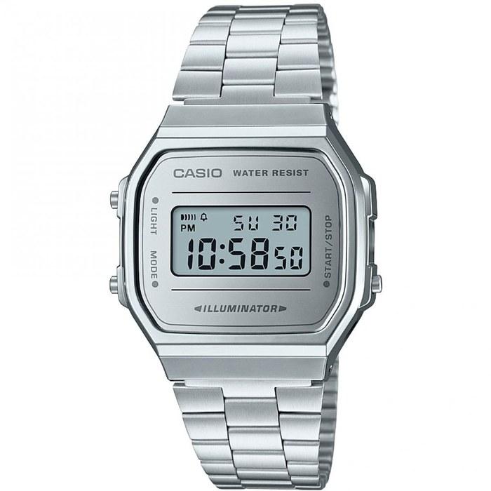 Casio A168WEM-7DF Digital Quartz Silver Stainless Steel Watch