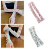 Flocking Bowknot Arm Sleeves for Women Teens Girl Elegant Hollowed Out Decorative Sleeves JK Arm Decors Party Oversleeve