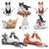 Children's Black and White Kitten Simulation Set - Toy Cat Figurine