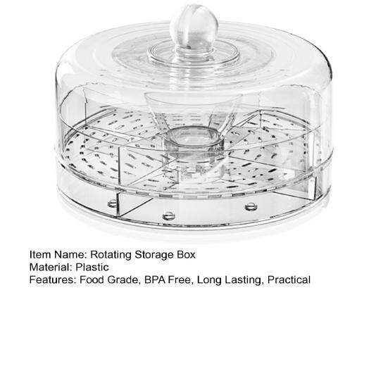 Drehbarer Lebensmittelaufbewahrungsbehälter Große Kapazität 4 Fächer BPA-frei Staubdicht Früchte Gemüse Salat Organizer Tablett