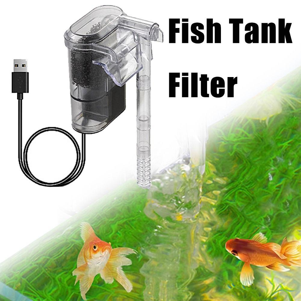 Quiet USB Aquarium Filter 2.5W Mini Hanging Filter Flow 250H/L Suspended Filter Fish Tanks Below 30cm