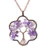 Vintage Winding Tree Root Sunflower Tree Of Life Necklace Gravel Crystal Pendant Necklace N69