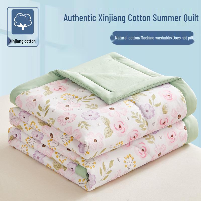Xinjiang Cotton Summer Air Conditioning Quilt, Machine Washable Thin Quilt for Dormitory, Ideal for Students