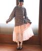 SORDI Mesh Layered Skirt_Pink