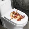 Playful Cartoon Puppy with Rope Toilet & Wall Sticker Self-Adhesive Removable for Bedroom Living Room Study Home Decor
