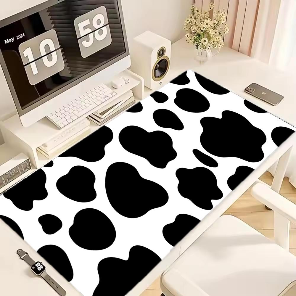 White Cow Print Mouse Pad Large Computer Office Game Table Mats XXL Rubber Anti-slip Gaming Keyboard Mousepads Long Desk Pads