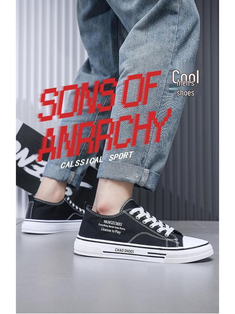 2025 Lato Męskie Buty Płócienne, Oddychające w Stylu Hongkońskim, Modna Casualowa Moda dla Studentów