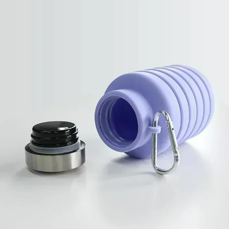 1PC 500ml Portable Silicone Water Bottle Retractable Folding Coffee Bottle Cups E Outdoor Travel Tools Collapsible Sport Bottles