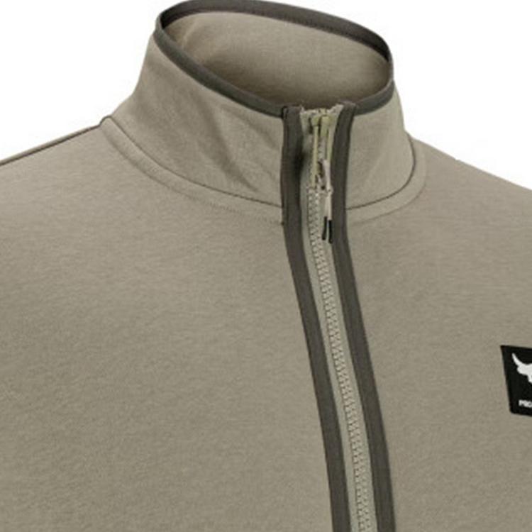 Under Armour Project Rock Solid Color Casual Loose Fleece Long Sleeve Jacket Men Jacket Gray-Green 1383188-203