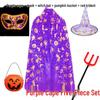 Pumpkin Cape Magician Costume Set for Adults & Kids - Witch, Wizard, or Performance Cloak for Halloween & Christmas