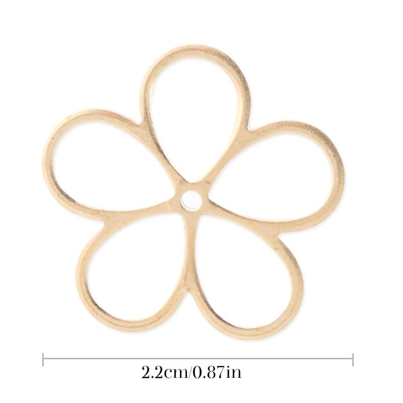 Pack of 10/20 Floral Jewelry Hollow Petal Pendants Small Flower Necklace Bracelet Supplies Alloy Material for Bracelet
