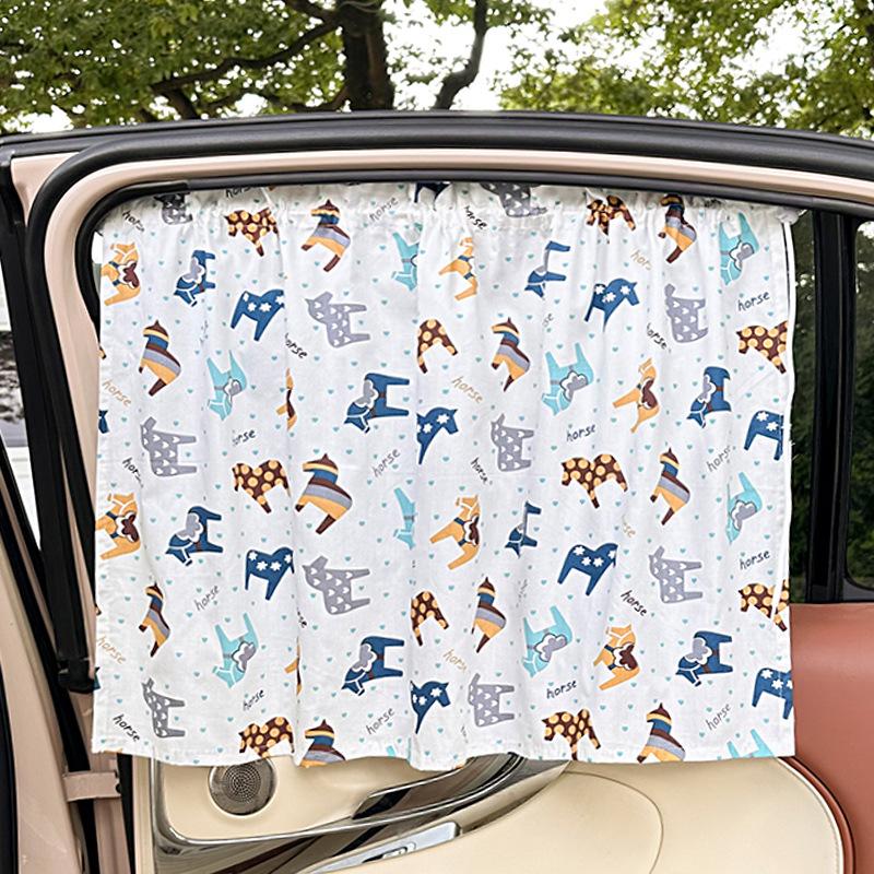 Car Curtains Sunshade Baby Small Floral Car Sunshade Sunscreen Privacy Curtain Suction Cup Sunshade