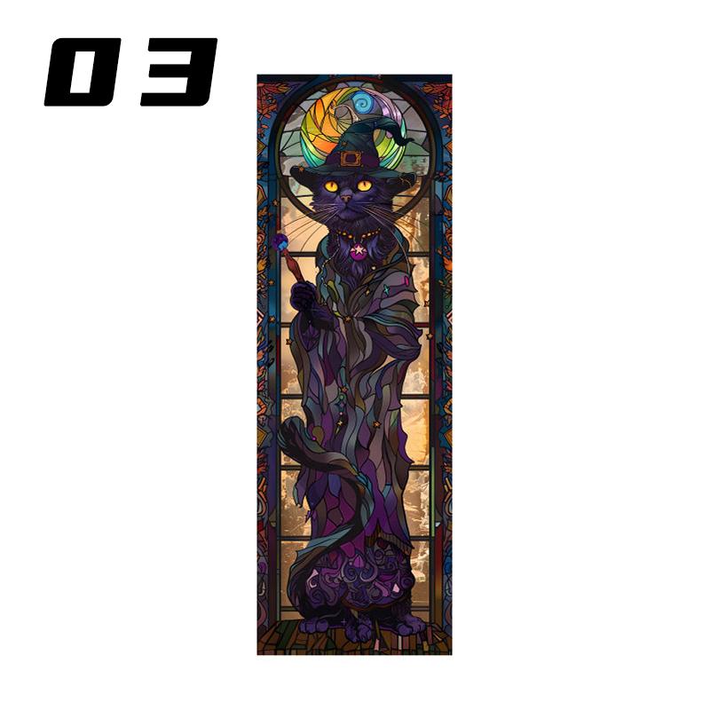 European Retro Church Window Film Self-Adhesive Creative Cat Art Painting Stained Glass Film Home Decor Privacy Stickers