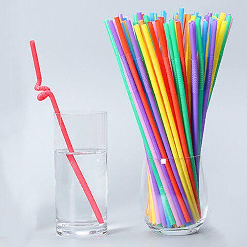 Individually Wrapped Colorful Bent Disposable Straws