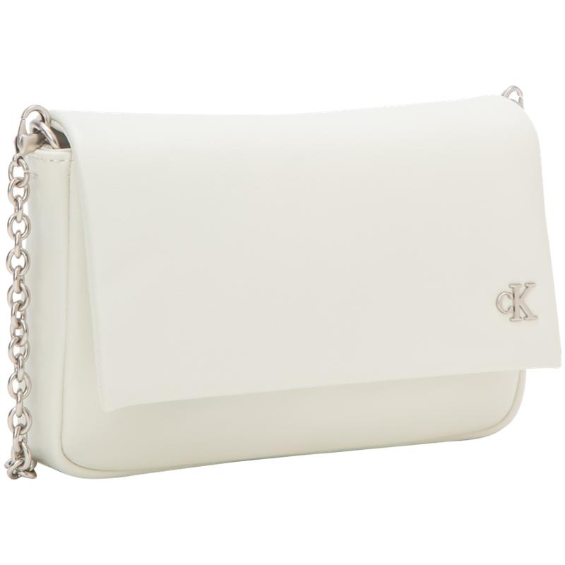 New CALVIN KLEIN Blended Material Crossbody Bags Medium Size Women's Ivory White DP1704-115
