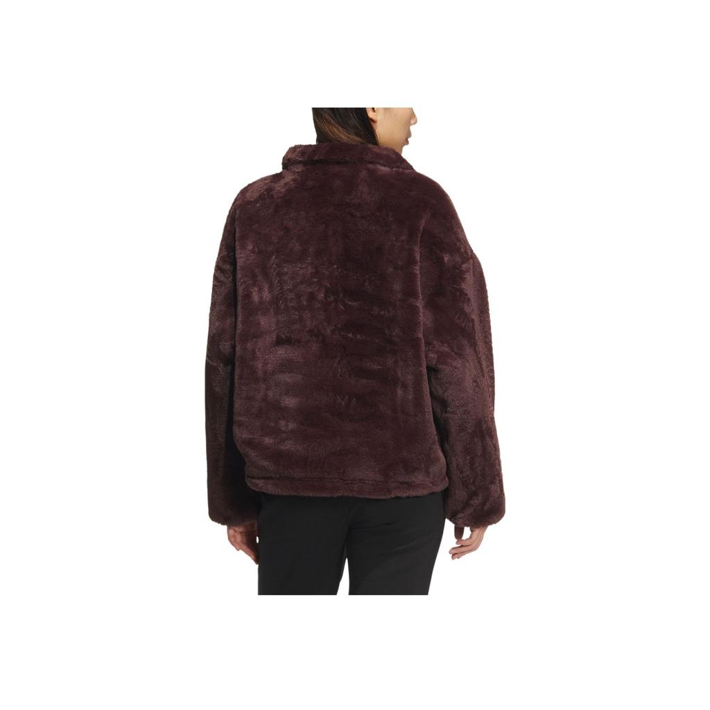 Adidas Jachetă Modernă Reversibilă de Blană Sport Casual cu Mânecă Lungă Jachetă Femei Gri Închis Maro JX6837