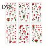 Floral Scrapbook Supplies 6 Sheets/Set Natural Flower Stickers, Waterproof PVC Plants Decals, Retro Stickers Transparent Decorative for DIY
