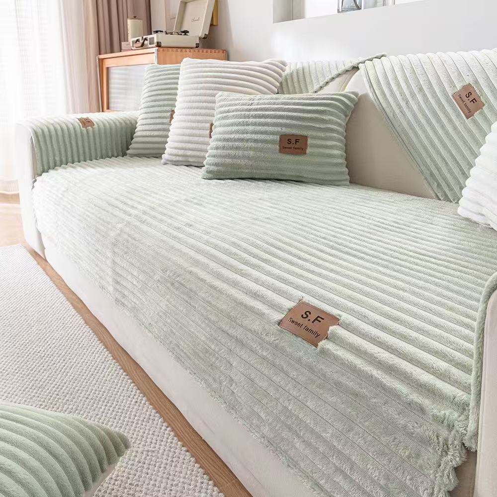 Plush Sofa Cushion New Anti Slip Sofa Cover Light Luxury Premium Winter Sofa Cover Cloth Towel Skin Friendly Touch Comfortable 70x70cm