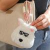 Cute Teddy Dog Plush Coin Purse Keychain Small Pendant Kid Toys Backpack Hanging Stuffed Animals Christmas Keyring Birthday Gift
