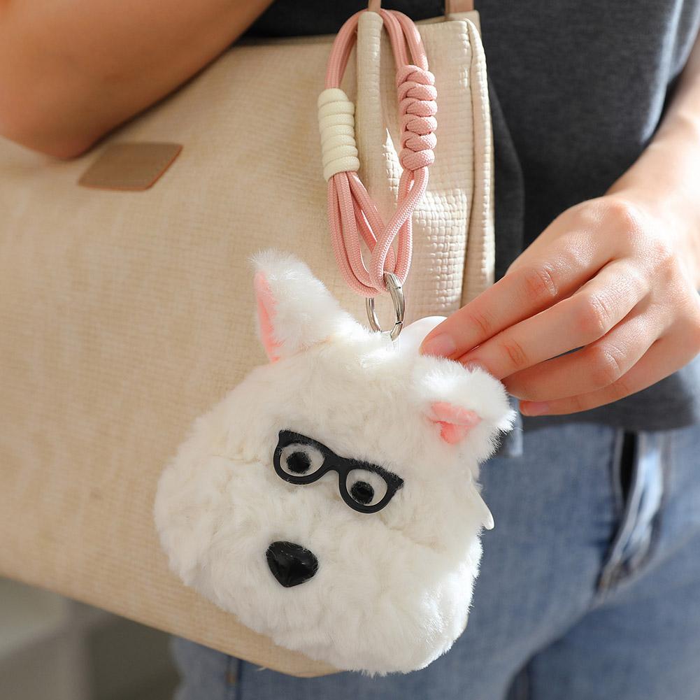 Cute Teddy Dog Plush Coin Purse Keychain Small Pendant Kid Toys Backpack Hanging Stuffed Animals Christmas Keyring Birthday Gift