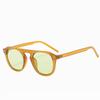 New Round Frame Jelly Color Single Beam Sunglasses For Men Women Korean Style Trendy Fashion Punk Rice Nail Flat Top Sun Glasses
