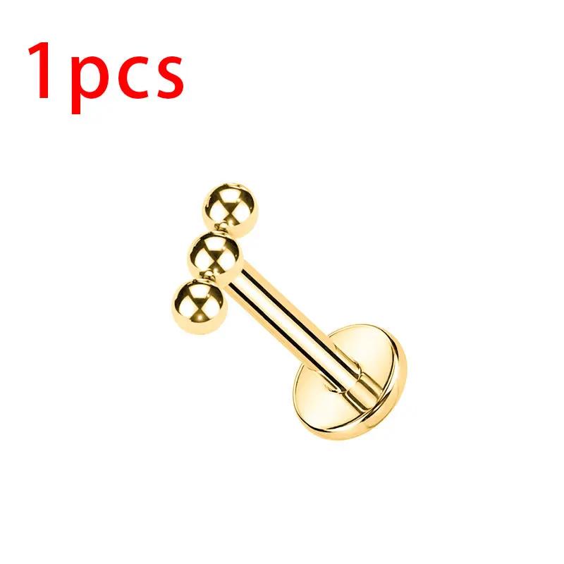 1/10 Stück ASTM F136 Titan-Kugeln Labret Piercing Ohr Flat Tragus Knorpel Helix Conch Ohrring Lippe Nase Piercing Körperschmuck