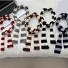 Handmade Knitted Striped Scarf for Female Girl Y2K Long Neck Scarf Spring Autumn Narrow Thin Scarf Harajuku Neck Wear