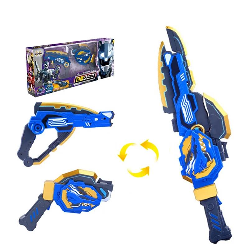 Drei Modi Mini Force Transformationsschwert Spielzeug mit Sound und Licht Actionfiguren MiniForce X Deformationswaffe Spielzeug