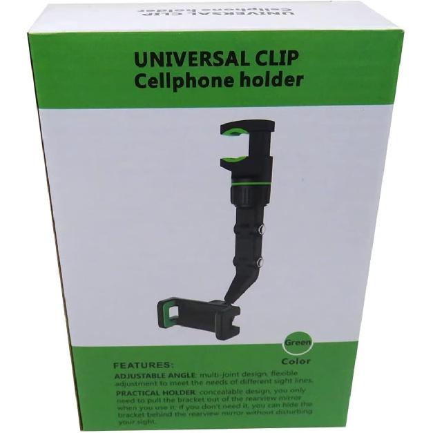 Car Rearview Mirror Phone Holder 360°Universal Mobile Phone Car Mount Holder 360° Rotation for Cell Phones GPS