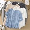 T-Shirt Damen Vielseitig Sommer Lässig Große Größe Locker Rundhals Pullover Kurzärmelige Oberteile