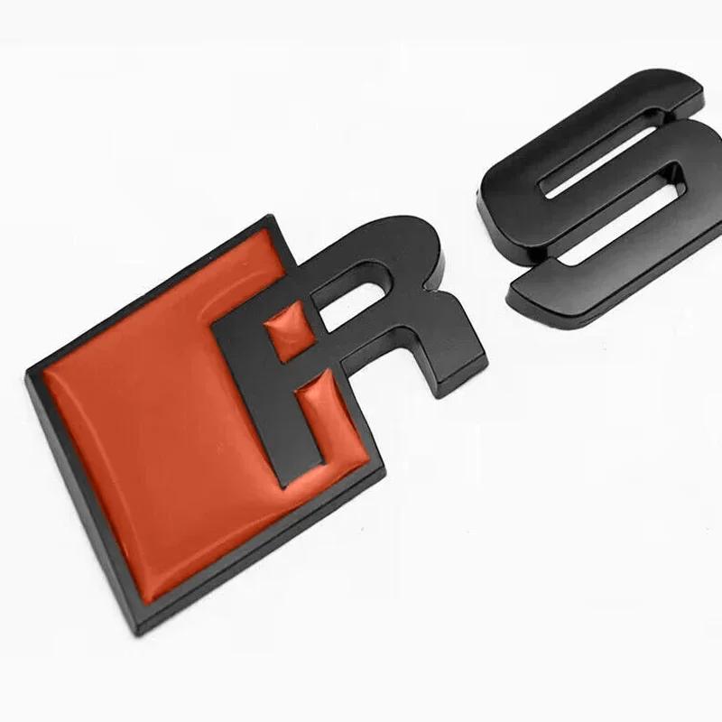 1Pc Sline 3cm/3.7cm High ABS Plastic Car Rear Sticker RSQ3 RSQ5 RSQ7 RSQ8 Logo Trunk Badge Modified Emblem Accessories