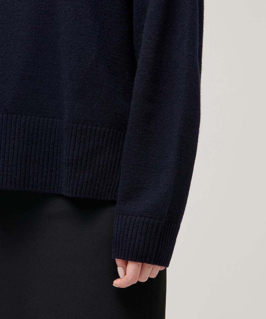 MUSINSA STANDARD WOMAN Women'S Lambswool Relaxed Turtleneck Knit [Navy]