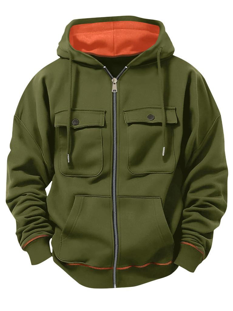 Autumn Winter Men's Fleece Warm Hooded Sweatshirt