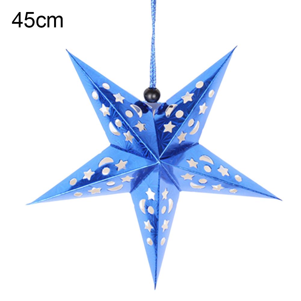 3D Star Paper Hanging Hollow Pentagram Lampshade Xmas Christmas Tree Decoration ARI
