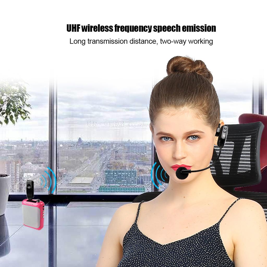 Profesionální bezdrátový mikrofon UHF pro náhlavní soupravu s mikrofonem pro zesilovač hlasu a počítač