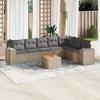 VidaXL Garden Lounge Set with Cushions 8 Pcs Beige Braided Resin 3225478