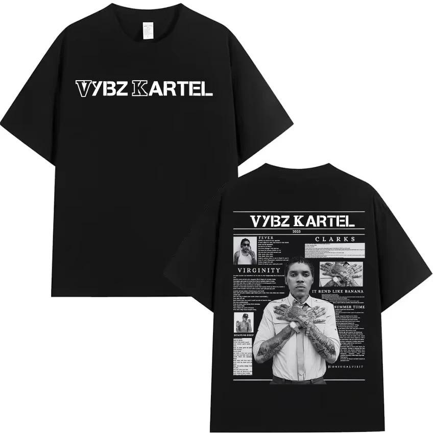 Y2K Fashion High Quality T-shirt Rapper Merch Vybz Kartel Tour 2026 Album TShirts Unisex Women Hip Hop Gothic Short Sleeve T Shirt