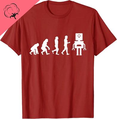 Grappige Robotische Machine Learning AI Evolutie Robot T-shirt Katoen Print Origineel Ontwerp Cadeaus Unisex Zomer Straatkleding Tops