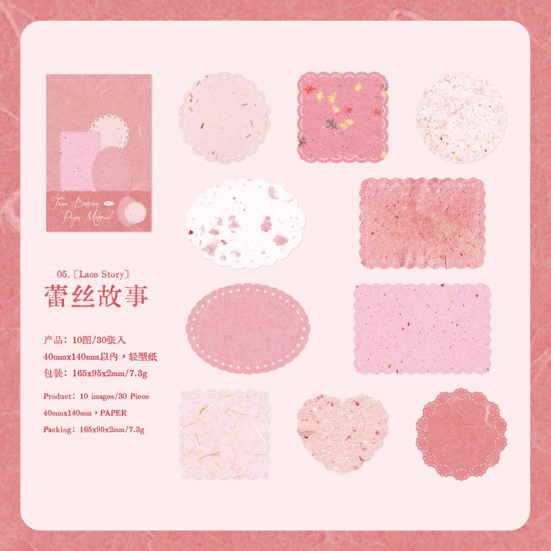 30pcs/lot Memo Pads Material Paper Time Between Pages Diary DIY Scrapbooking Junk Journal Retro Background Decoration Paper