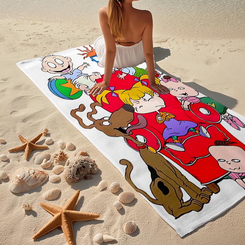 Rugrats In Paris Fashion Beach Towel: Ideal for Summer Adventures Soft, Absorbent and Quick Drying Suitable for Swimming and Bathing