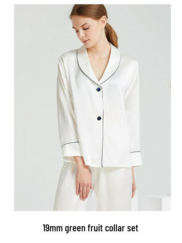 Men's Silk Pajama Set: Butterfly Embroidered Long Sleeve Top & Pants, 100% Mulberry Silk