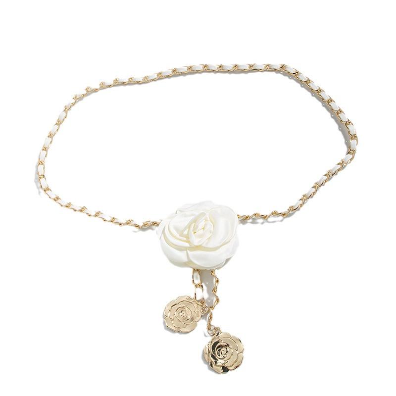 Fashionable Sweet Waist Chain Elegant Camellia Waist Chain Texture Hanfu Dress Decorative Waist Chain