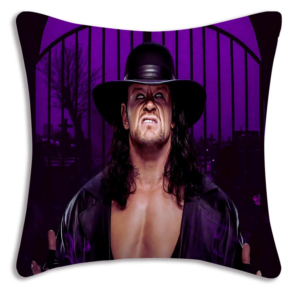 W-WWE LOGO W-WrestleMania Pillow Covers Cartoon Sofa Decorative Home Double-sided Printing Short Plush Cute Cushion Cover