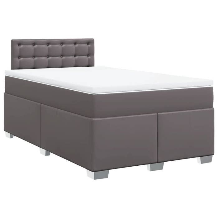 Maison Exclusive - Sommier à lattes de lit avec matelas gris 120x190 cm similicuir