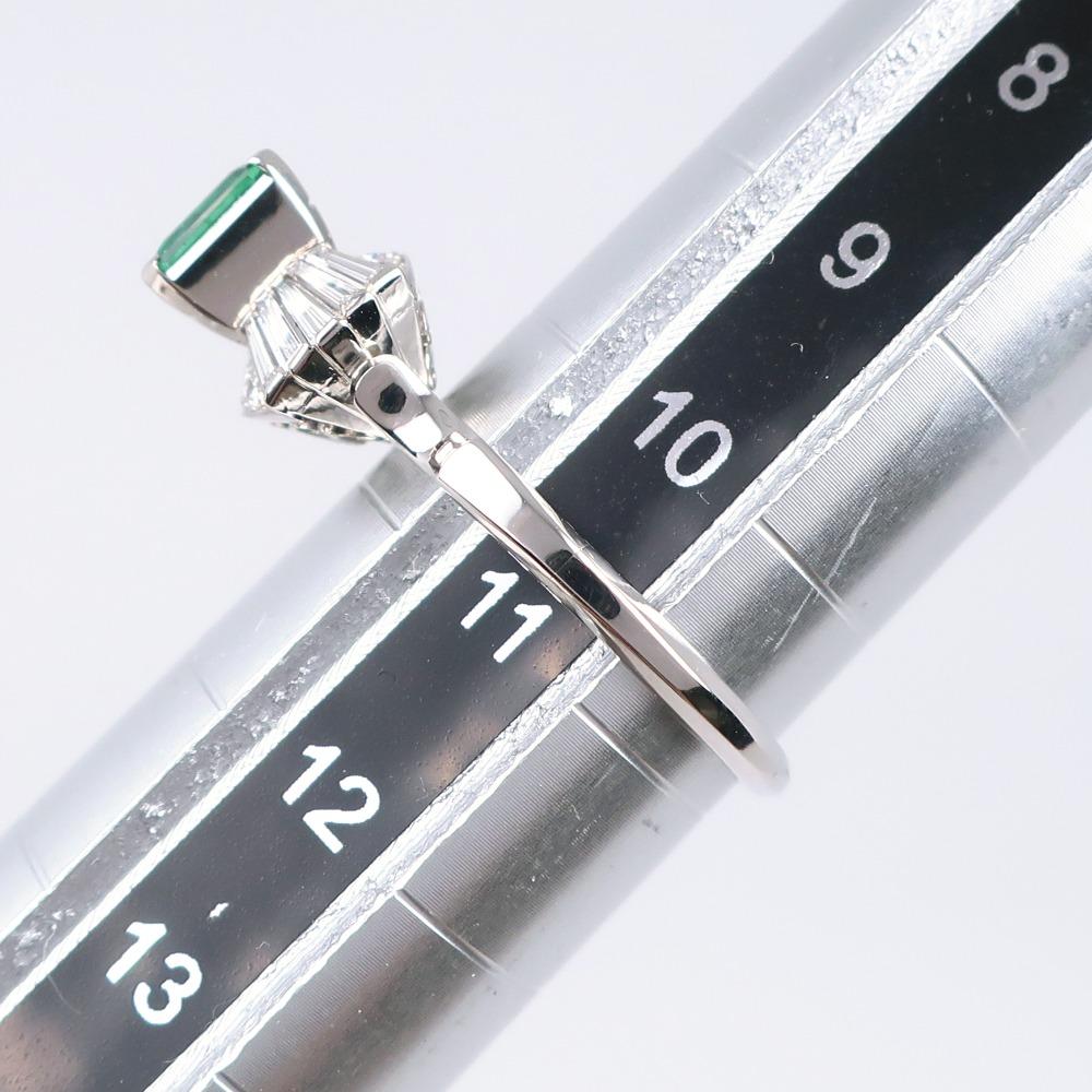 Ring Pt900Platin/Smaragd/Diamant #5.6(US-Grösse) 4.8g Frauen Gebraucht