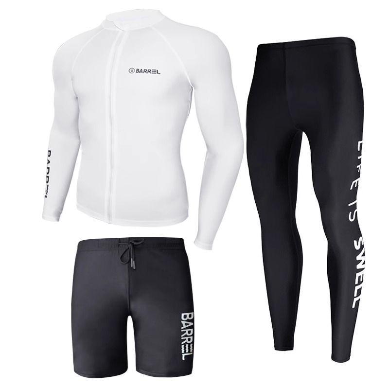 Korean Men's Long Sleeve Quick-Dry Diving Suit: Jellyfish-Proof Snorkeling & Surfing Set.