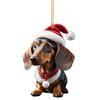 Whimsical Cartoon Dog Car Hangers Decors Car Pendant Bright Christmas Tree Ornament Add Touch of Cuteness To Holiday